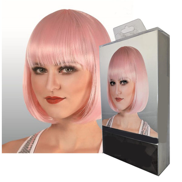 Short Baby Pink Bob Wig Cracker Jack Costumes Brisbane