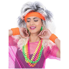 80s Neon Sweatband Set – Assorted Colours