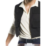 Han Solo Adult Costume, cream shirt with attached black vest.