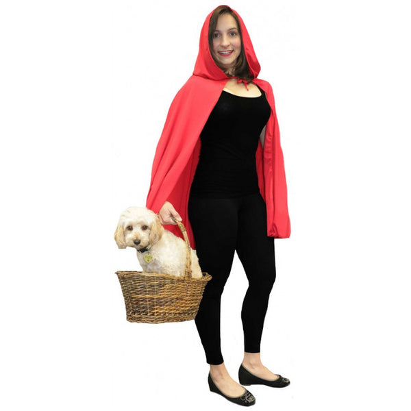 ed Riding Hood Cape with Hood for adults and covers the bottom.