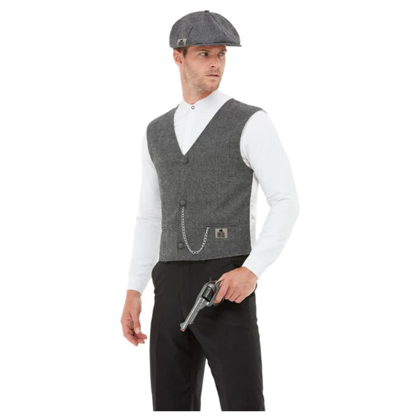 eaky Blinders Shelby Men's Instant Kit - Grey, includes vest and cap.