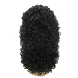 Black glamour ringlets wig with all over curls, longer length.