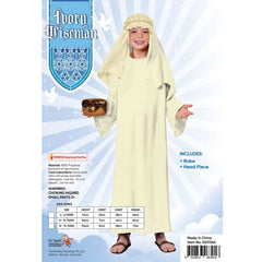 Wiseman Robe & Headpiece Ivory Costume - Child, robe and headpiece in cream.