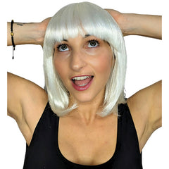 Deluxe Bob Wig White – 1920s flapper style costume wig