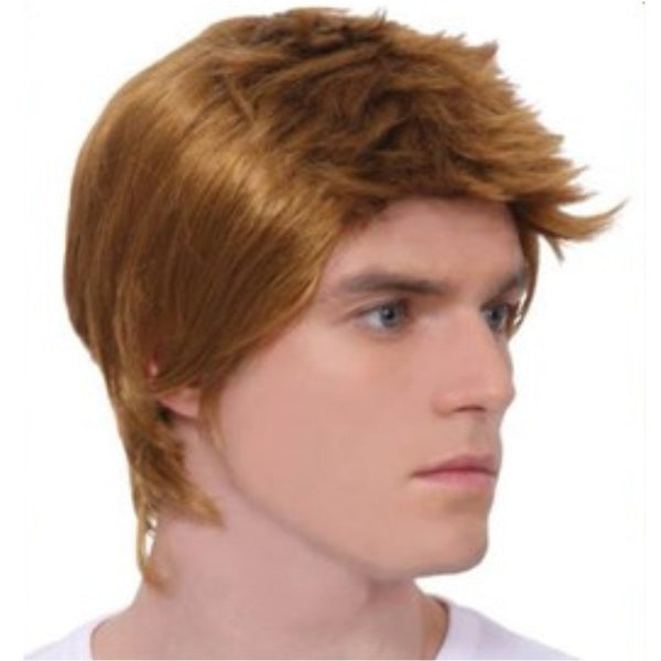 Ginger Pop Mullet Wig with short at back and unruly at the top and fringe.