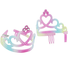 Glitter Rainbow Heart Tiara – colourful plastic fantasy crown