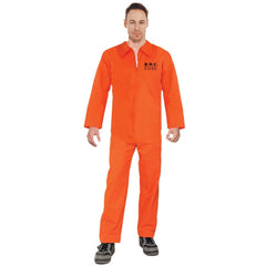 Orange convict jumpsuit costume with jailbird print – Dr Toms