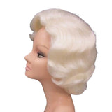 Marilyn wig in white soft wave.