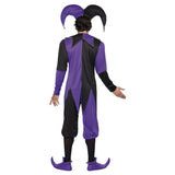 Medieval Jester Adult Black & Purple Costume.