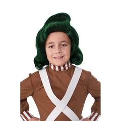 Child-sized Oompa Loompa green wig from Willy Wonka