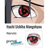 primal contact lenses for Itachi Uchiha cosplay character in black and red.