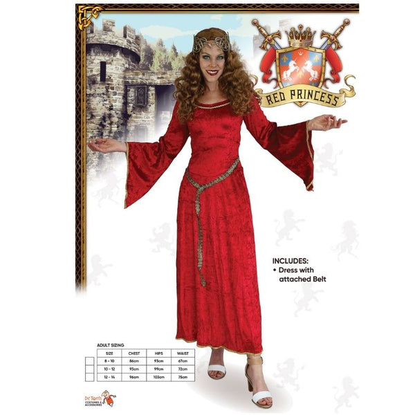 Red Sorceress Medieval Costume
