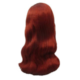 Rita 1940s long auburn wig with slight waves.