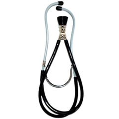 stethoscope made of plastic in black and grey.