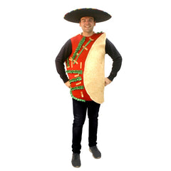 Taco costume for adults with lettuce and cheese detail – fun food-themed outfit by Dr Toms