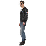 Top gun bomber jacket with motifs on sleeves and chest.
