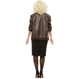 Back view of vinly top gun bomber jacket , unisex