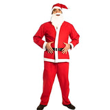 Value Santa Claus costume made from red felt, jacket, pants, hat and beard.