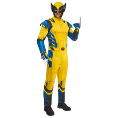 Wolverine adult costume from Deadpool 3 with muscle chest and claws