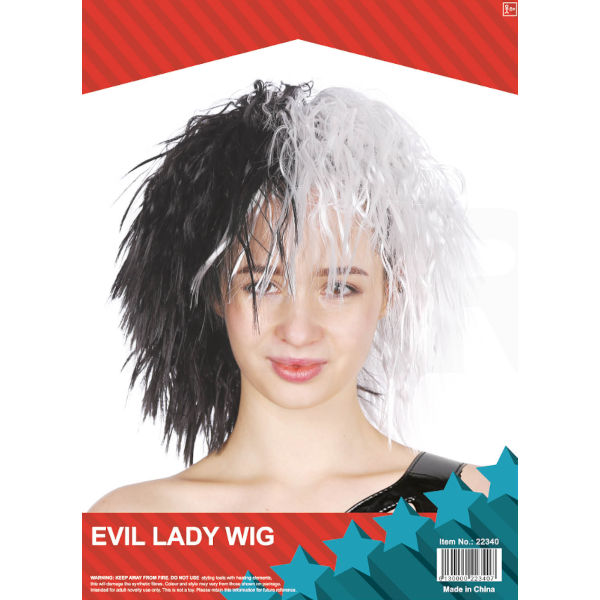 Evil Lady Black & White Wig