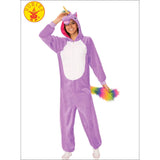 Purple Unicorn Hooded Onesie Costume - Adult
