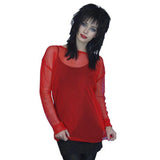 80's fishnet top in red stretchy net, unisex, rockers, punks.