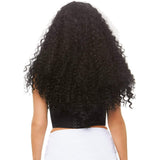 29" Long Curly Wig Black with White Streaks
