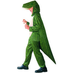 Dinosaur Boys Costume jumpsuit with tail and hood.