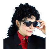 Michael jackson wig, tight defined curls that hang over the forehead.