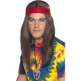60's & 70's Hippy Man Kit with Wig, Glasses and Medallion