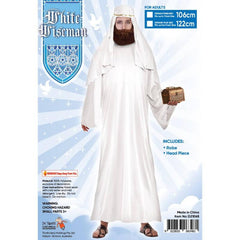 Biblical White Wiseman Costume – Adult Nativity Robe and Headpiece by Dr Toms