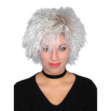 Blonder rocker wig, white with dark roots in an unkept vibe.