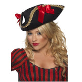 Ladies Pirate Hat with Red Ribbons