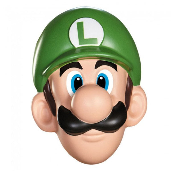Super Mario Brothers Luigi Half Mask - adult, plastic half mask.