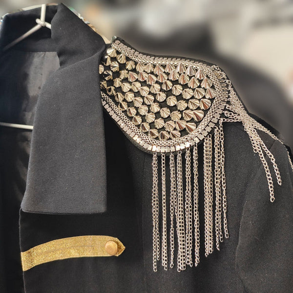 Studded Epaulettes with Chains