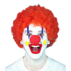 orange curly clown wig.