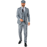 1920s gangster grey suit costume for men front view