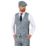 20s Gangster Grey Suit, vest with black satin at the back.