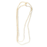 Long white pearl necklace for 1920s flapper costume, 150cm pearl beads accessory
