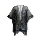1920s black sequined peacock flapper shawl for hire