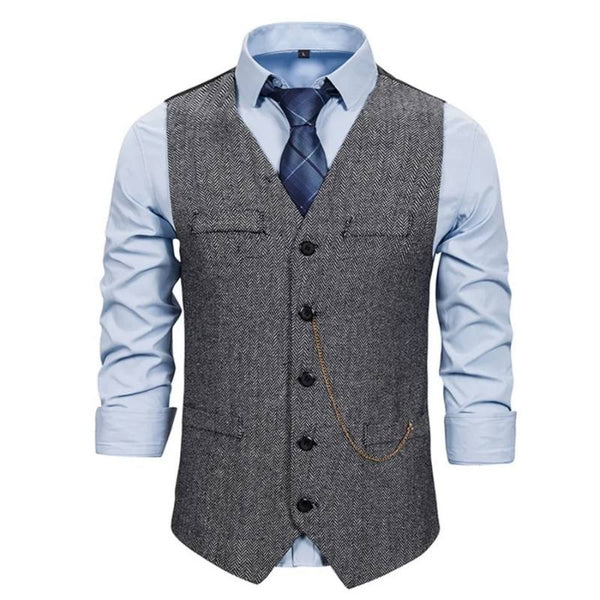 1920s grey vest set for hire with hat and bow tie