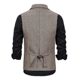 Back view of 1920s tan vest set