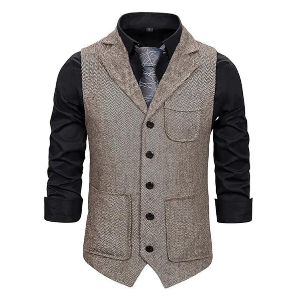 1920s tan vest set for hire with hat and bow tie