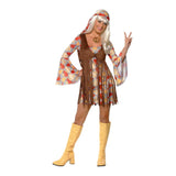 1960s Groovy Baby Costume - Female dress bell sleeves and long fringed waistcoat.