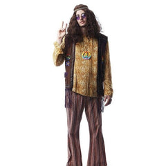 1960s hippie costume peace man hire front view retro outfit