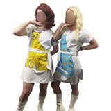 1970s musician cat costume hire dress sash white boots retro outfit