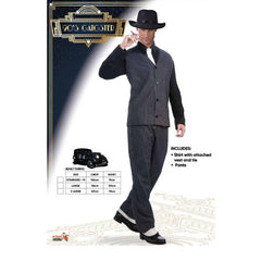 20s Gangster Costume for Adults – Pinstripe Outfit with Shirt and Tie by Dr Toms