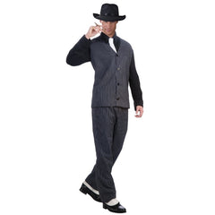 20s Gangster Costume for Adults – Pinstripe Outfit with Shirt and Tie by Dr Toms
