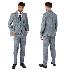 20s Gangster Grey Suit with jacket, tie, vest, trousers, and hat