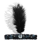 20's Headband Sequined - Black and White
